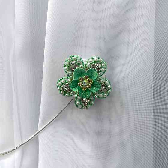 Магніти для штор та гардин "Flowers" набір 2 шт М'ятний (81-190) Київ