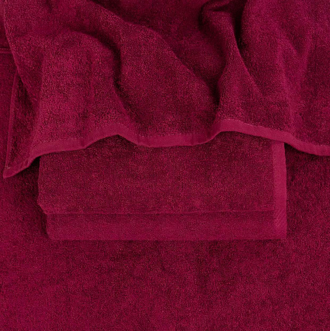 Набор махровых полотенец 2шт GM Textile 50х90см, 70х140см 400г/м2 (Бордовый) Сумы - изображение 3