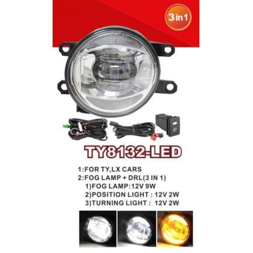 Додаткові фари Toyota Cars TY8132 з LED, протитуманними, ходовими вогнями та поворотниками, 12В 9Вт 900Лм + електропроводка Харків - фото 2