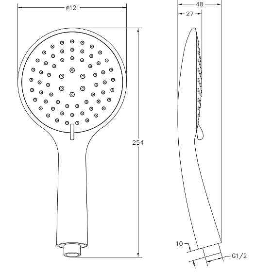 Душова лійка Topaz NF-2210-00 хром, пласт. 3-позиційна Київ