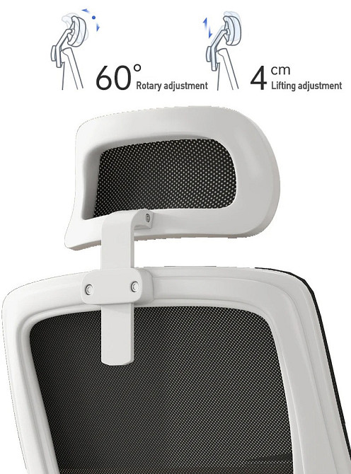 Кресло офисное Diego ErgoFlex сетка бело-черное Киев - изображение 8