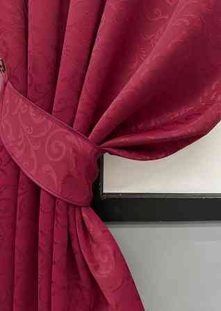 Комплект коротких штор VR-Textil Блекаут № 1099ш Бордовий 130х170 см 2шт (35-0391) Київ