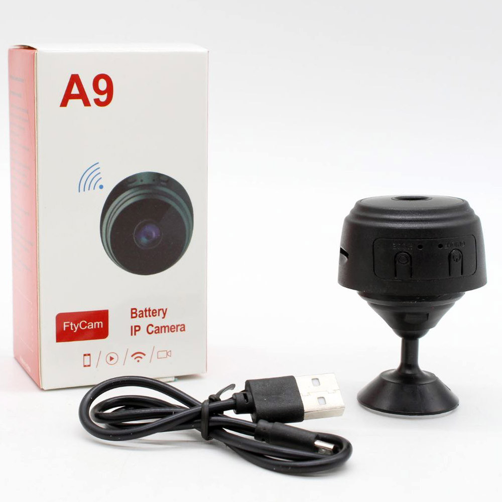 Беспроводная мини камера IP с WiFi и датчиком движения FullHD 1080, A9, Чорная / Камера видеонаблюдения Киев - изображение 9
