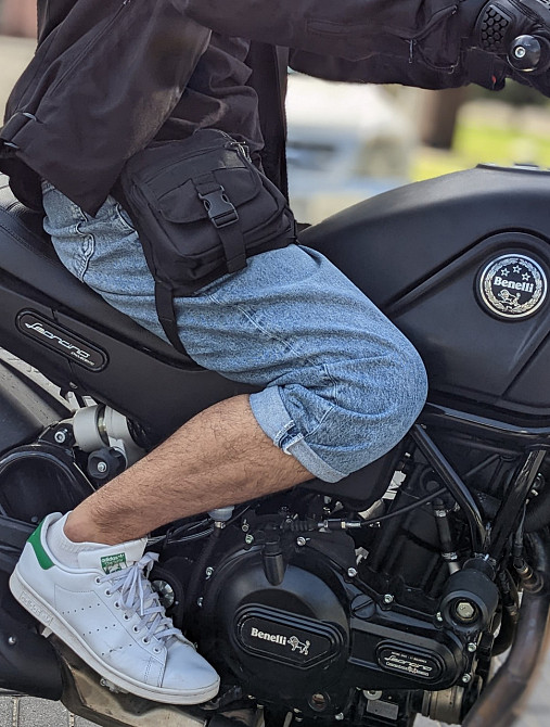 Сумка на стегно, стегнова сума чорна мотосумка байксумка Одеса - фото 3