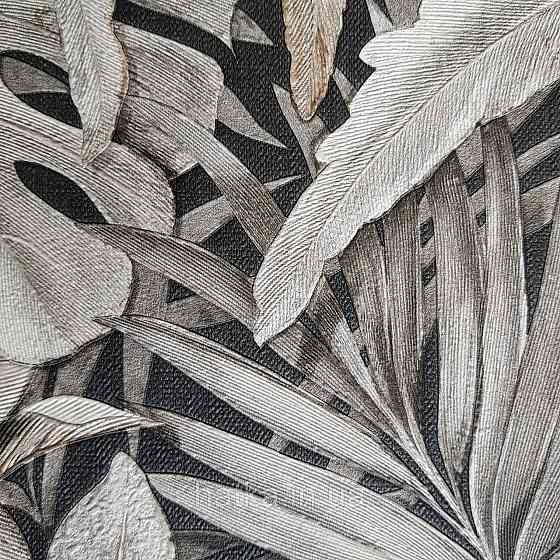 Шпалери метрові вінілові на флізелін Marburg Botanica листя монстери пальми чорні білі Київ