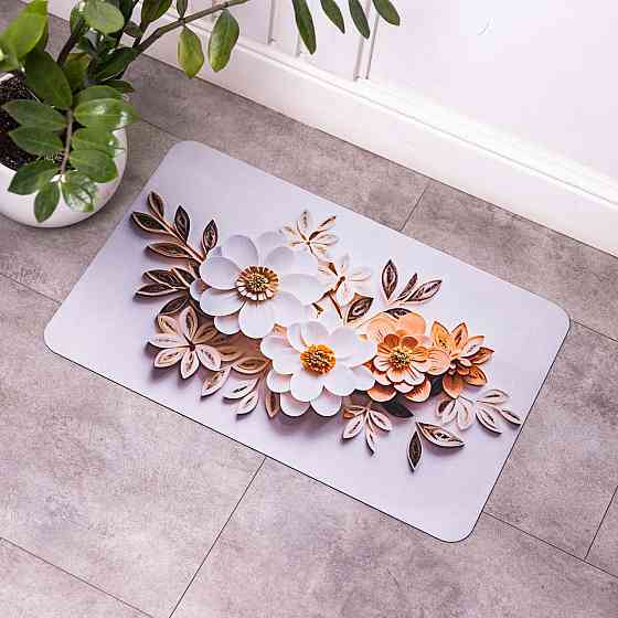 Антискользящий 3D коврик для ванной комнаты из мягкого диатомита 38×58(см) влаговпитывающий коврик для дома ванны душа и туалета Киев