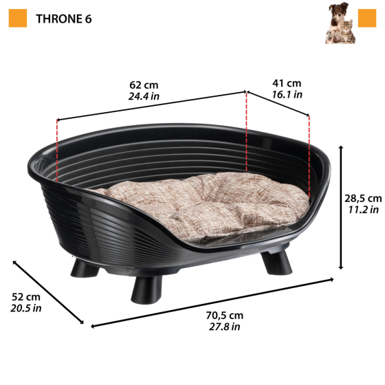 Лежанка — диван для собак і кішок Ferplast Throne (Ферпласт Трон) Запоріжжя