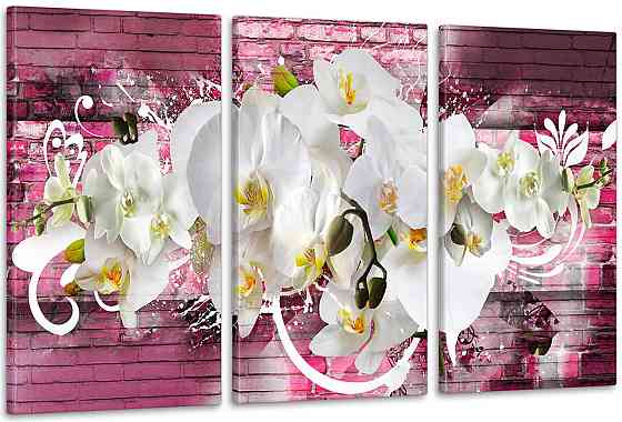 Модульная картина Абстракция Цветы  (53x100см)  Аrt-224_3А 70x130 см Киев