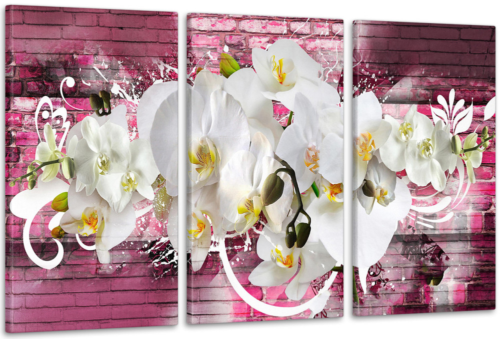 Модульна картина Абстракція Квіти (53х100см) Аrt-224_3А Київ - фото 1