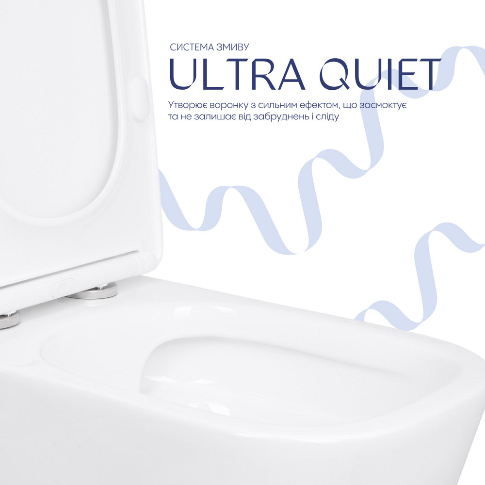 Унітаз підлоговий Qtap Stork Ultra Quiet 630×350×805 мм із сидінням Soft-close, White QTSTO27W49260 Київ - фото 5