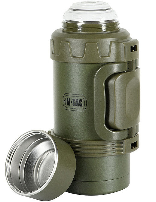 Армійський Термос для напоїв 1.6 літрів з ручкою та ременем M-Tac (UN-G05-1600A) Нержавіюча сталь Нововолинськ - фото 5
