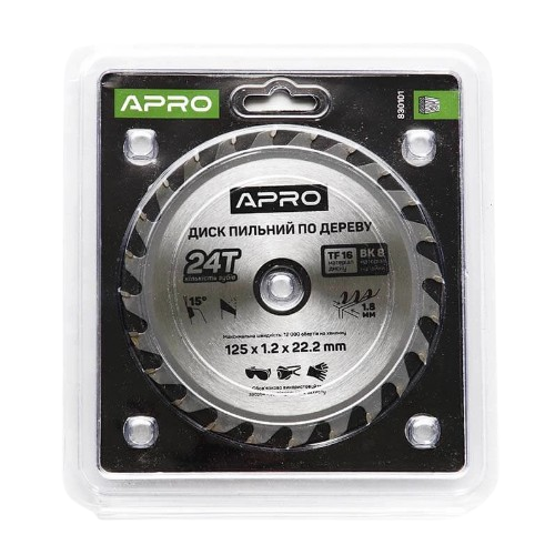 Диск пиляльний по дереву d125мм*22,23мм 24T APRO Житомир - фото 6