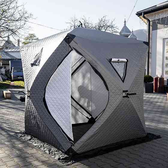 Намет зимовий утеплений "куб" 210х210х210 для рибалки туризму кемпінгу та подорожей Сірий LU-BD18G Коломия