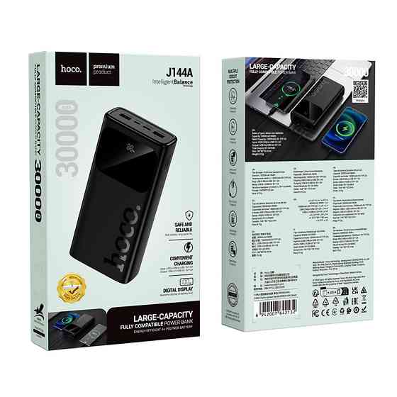 Внешний аккумулятор HOCO J144A Hymn power bank (30000mAh) Black Киев