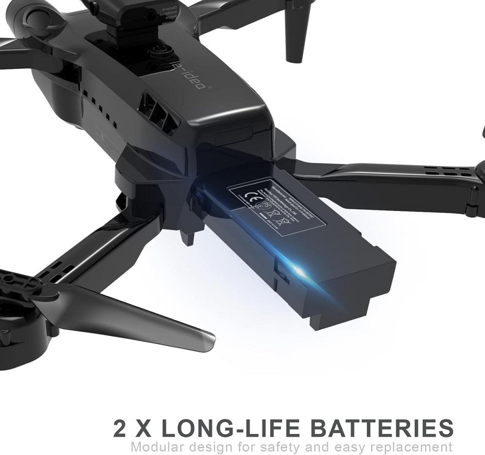 Дрон IDEA12 с 1080P камерой, коптер 360° с избеганием помех, FPV, складной квадрокоптер с сумкой le-idea Киев - изображение 4