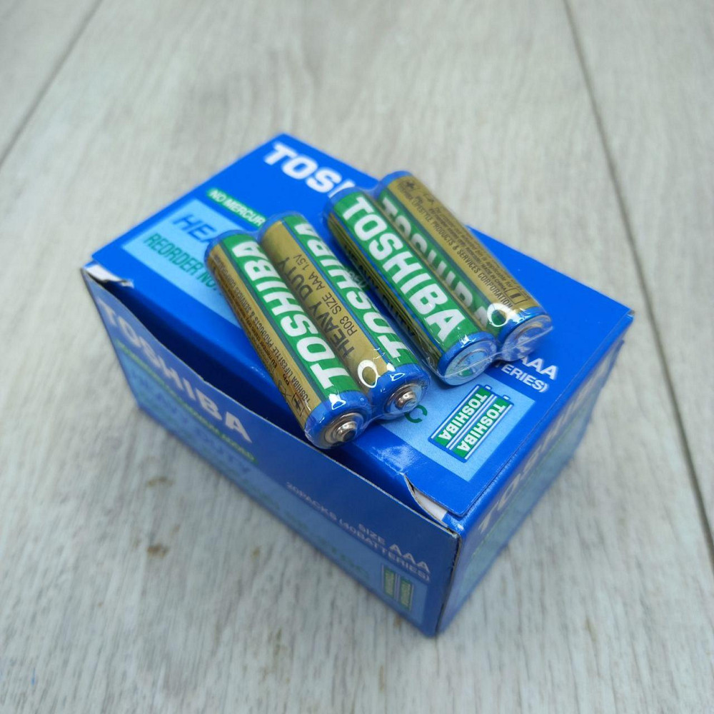 Батарейки Toshiba AAA R3 сольові 40 шт - універсальні елементи живлення для пультів, годинників та іграшок Харків - фото 1