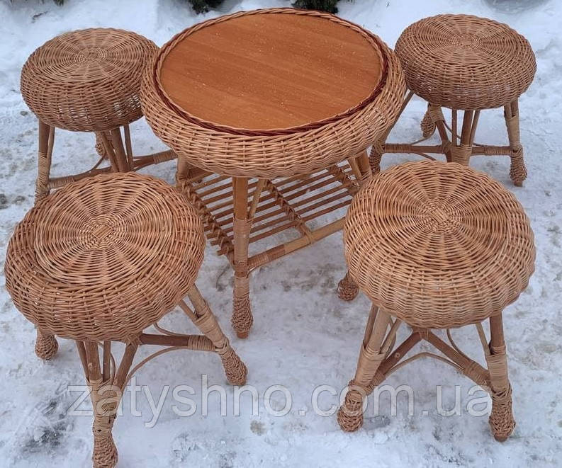 Набор плетеной мебели из лозы  с табуретками Киев - изображение 9