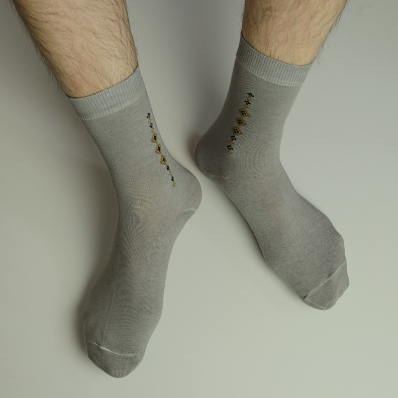 Демісезонні шкарпетки чоловічі класичні GM Textile Високі 41-46 Світло-сірий Суми - фото 4