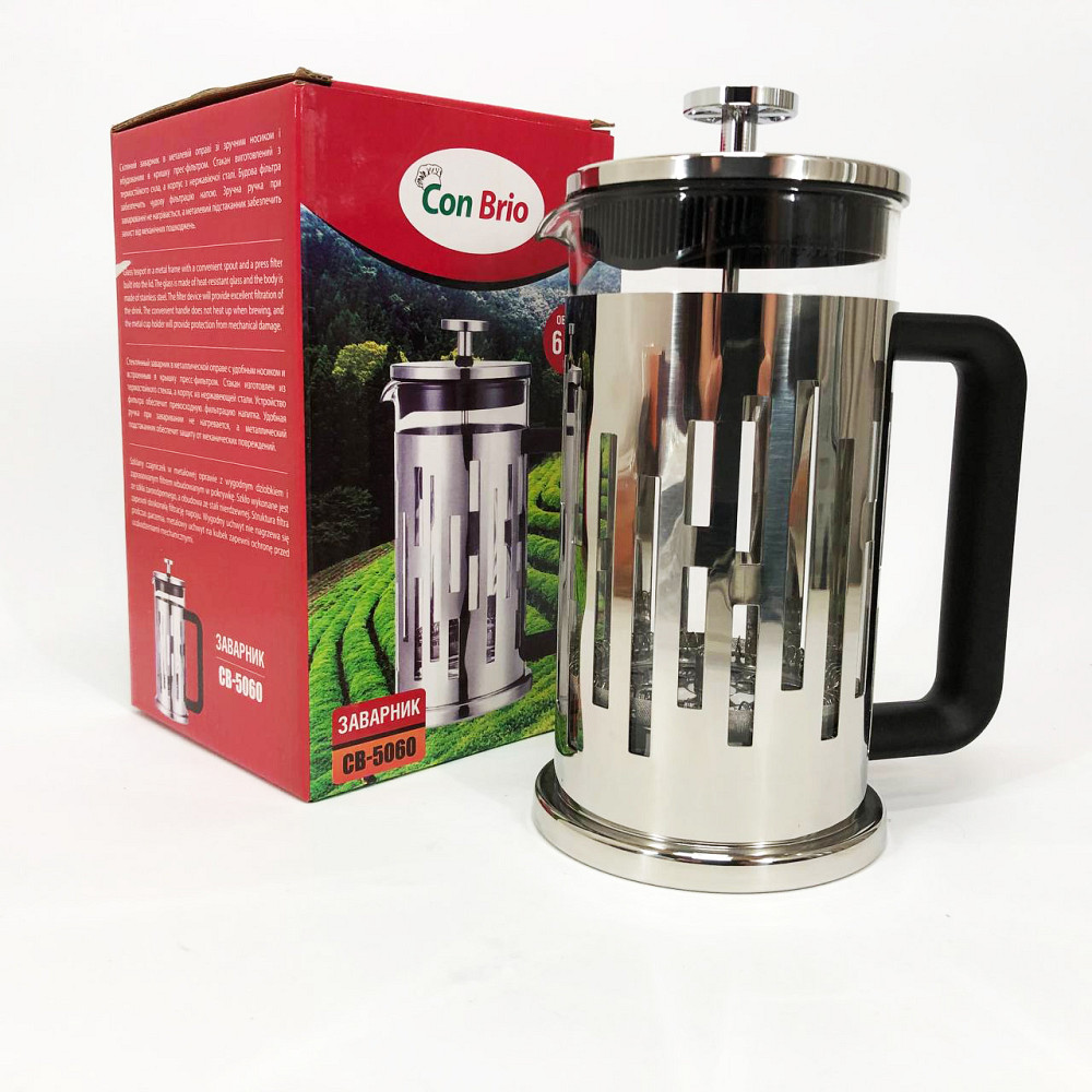 Френч-прес для кави до кавоварки Brio CB-5060 600 мл, Заварники для чаю та кави Прес-заварник чаю KE-17 Львів - фото 13