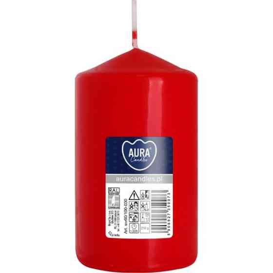 Свічка столова циліндр Bispol AURA Candles sw60/100-030 Червоний Луцк