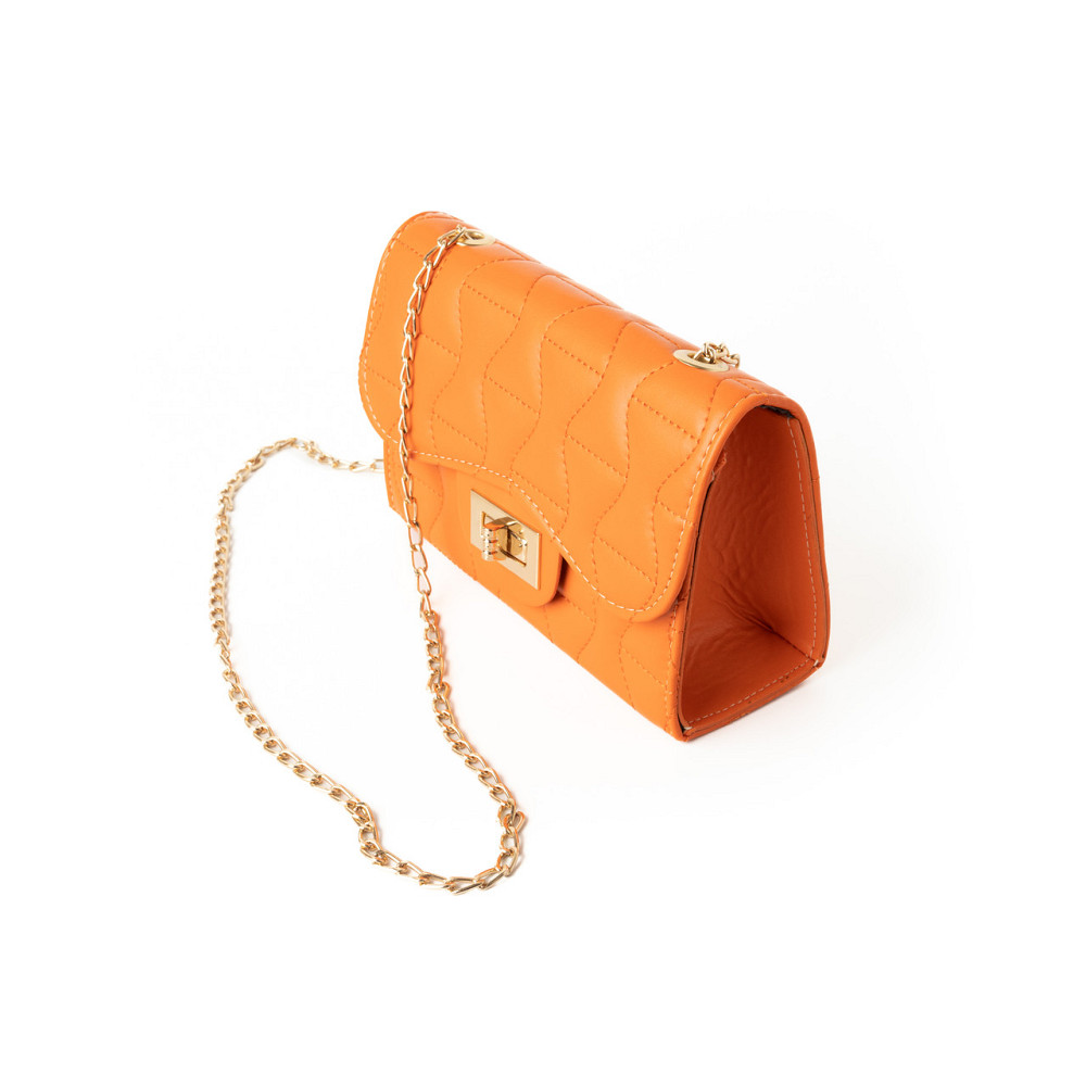Сумка женская через плечо, сумочка клатч со стеганым узором и ручкой-цепочкой, Оранжевый Каменец-Подольский - изображение 3