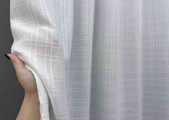 Тюль-штора з льону колір холодний білий 1149т Київ