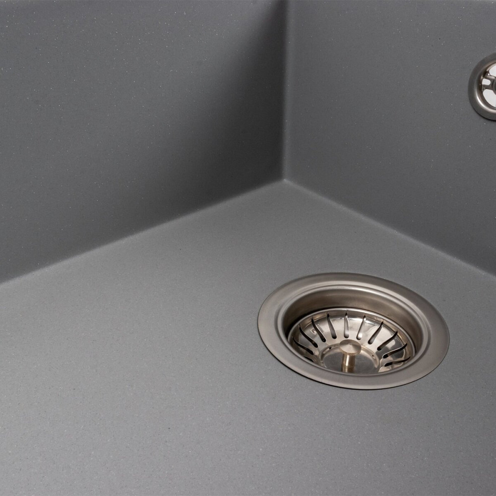 VALESO Гранітна мийка для кухні VALESO 7950 AZURIT матовий Сірий металік Київ - фото 3