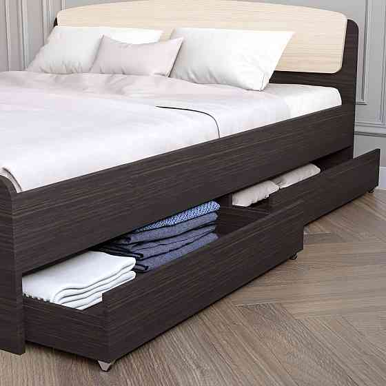 Двоспальне ліжко Еверест Асторія з двома ящиками 160х200 см венге/дуб молочний (DTM-2488) Львів