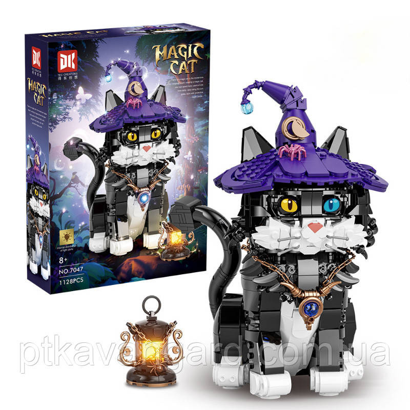 Конструктор магічний чорний котик-чарівник з підсвічуванням 1128 деталей DK 7047 Хмельницький - фото 2