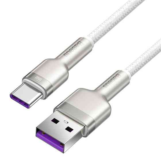 Кабель Baseus Cafule Series Metal Data Cable USB to Type-C 66W 1m White Одеса