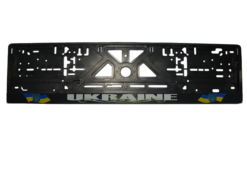 Рамка номерного знаку Ukraine пластик чорна 1шт Київ - фото 1