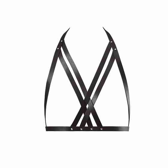 Портупея Bijoux Indiscrets MAZE - Halter Bra Harness Black Sex Aura Київ