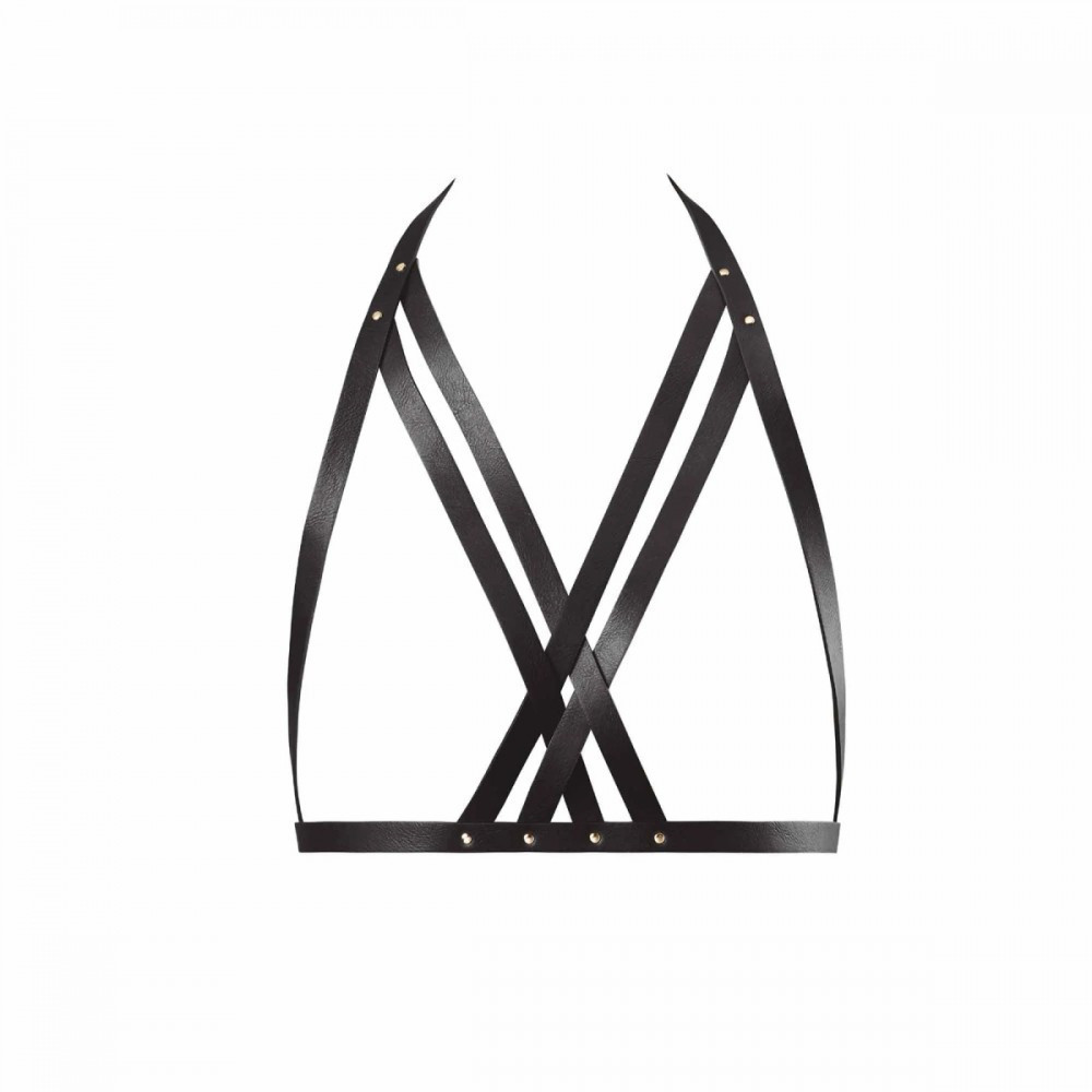 Портупея Bijoux Indiscrets MAZE - Halter Bra Harness Black Sex Aura Київ - фото 4