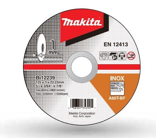 Диск відрізний MAKITA для нержавіючої сталі 125х1,0 A60T, плаский B-12239 Коломия - photo 1