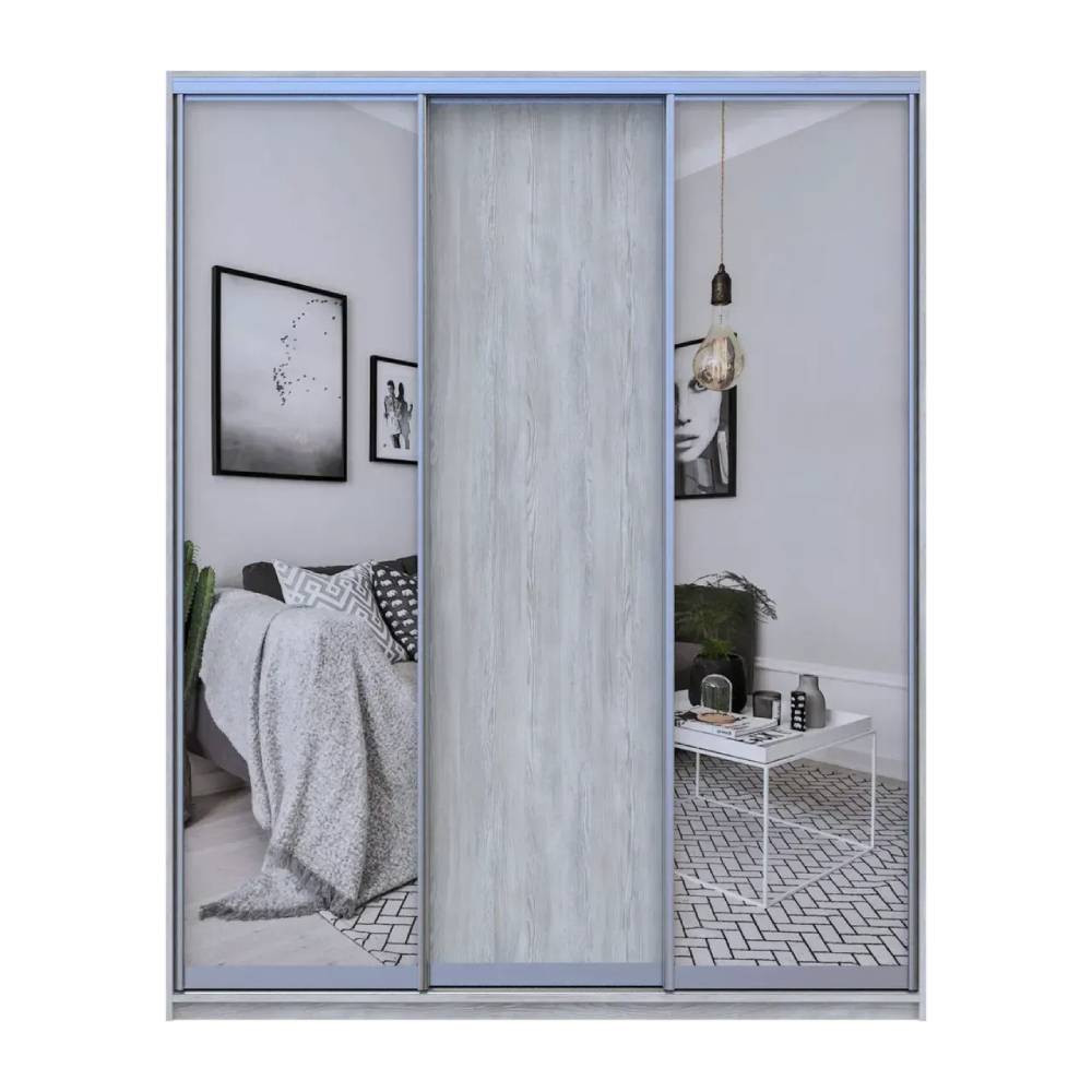 Шкаф купе Doros Сити Лайт Сосна Натти 1 ДСП / 2 зеркала 180х60х225 (DRS-011968) Львов - изображение 5