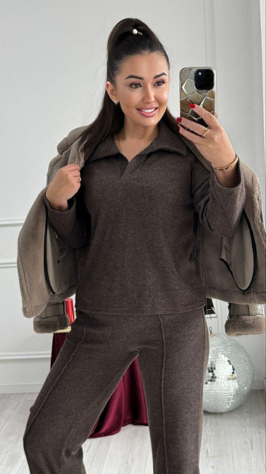 Женский базовый вязаный костюм двойка из ангоры Одесса - изображение 8