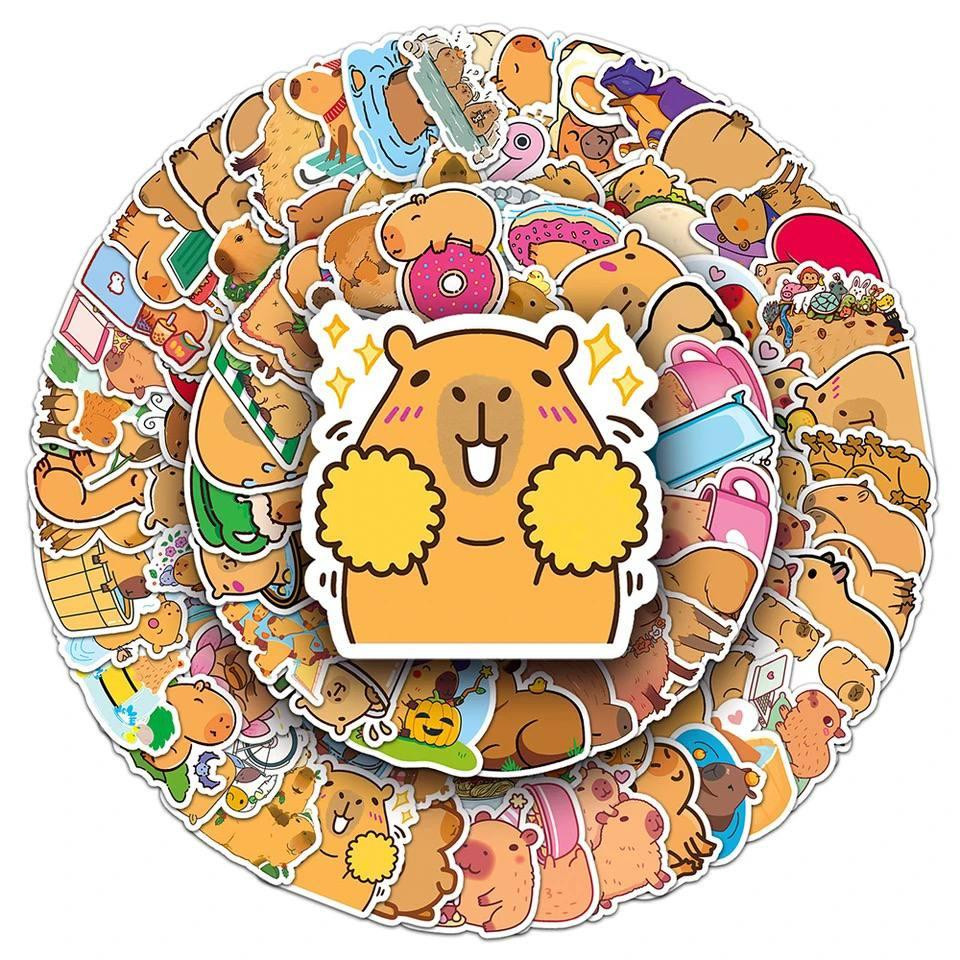 Наклейки с капибарой, наклейки, водонепроницаемые наклейки для ноутбука, телефона, набор 50 шт. Киев - изображение 6