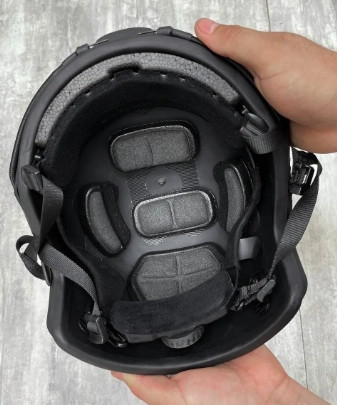 Тактичний кевларовий шолом FAST IIIA NIJ (Чорний) + кавер (Піксель) Вінниця - фото 9