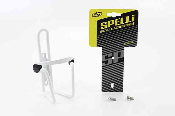 Фляготримач алюмінієвий з пластмасовими вставками, кріпл. на раму, білий SBC-103 Киев