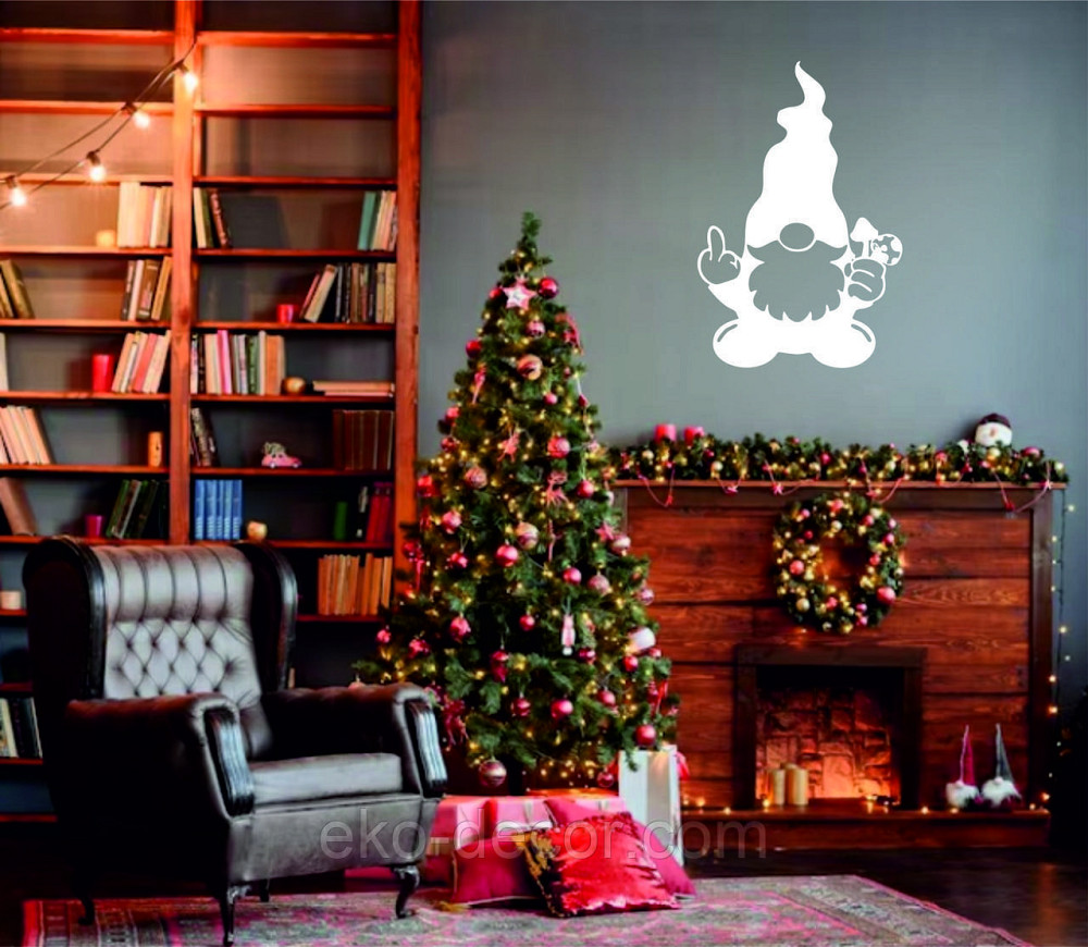 Декоративное настенное Панно «Гном», Декор на стену 90*60 см, Белый Киев - изображение 5