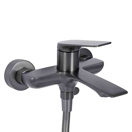 Смеситель для ванны Qtap Vlasta New (c душевым гарнитуром) QTVLA259GMB45643 Gunmetal Black PVD Киев