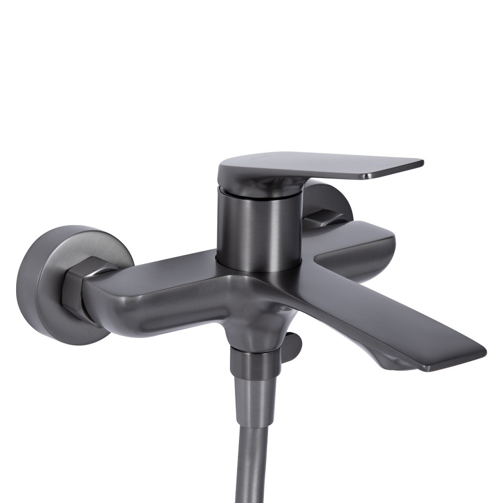 Смеситель для ванны Qtap Vlasta New (c душевым гарнитуром) QTVLA259GMB45643 Gunmetal Black PVD Киев - изображение 3