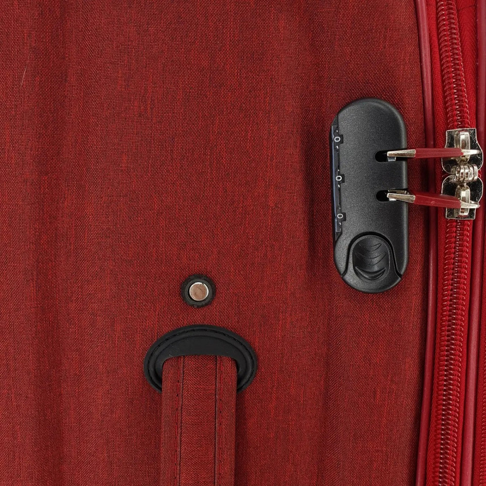 Чемодан тканевый KAIMAN 19226 средний 4 колеса бордовый Киев - изображение 7