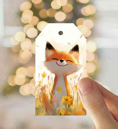 Подарункові бірки «Лисичка» 10 шт, 9×5 см + джутовий шнур 5 м Київ