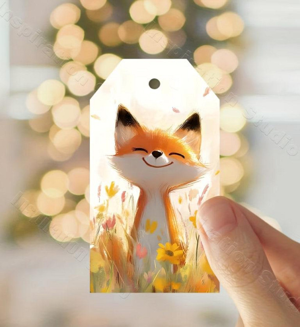 Подарункові бірки «Лисичка» 10 шт, 9×5 см + джутовий шнур 5 м Київ - фото 3