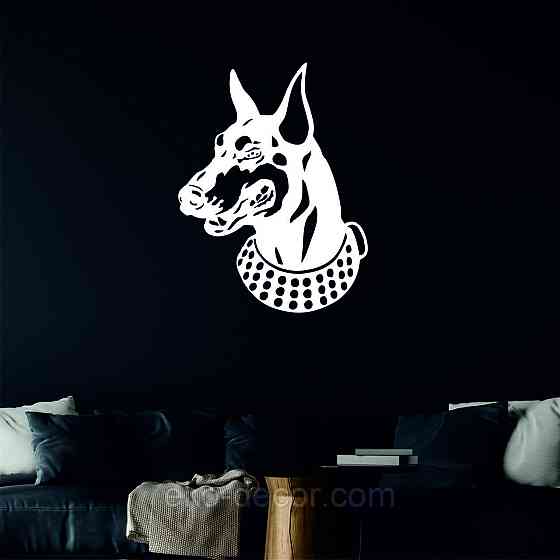 Декоративне настінне Панно «Доберман», Декор на стіну 110*84 см, Білий Київ