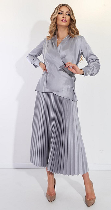 Костюм зі спідницею гофре із шовку (42) Київ - фото 2