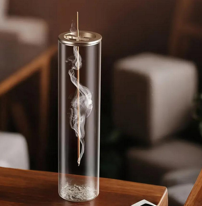 Стеклянный держатель для ароматических палочек с поддоном Декор для дома, йоги, медитации (1 шт) Киев - изображение 1