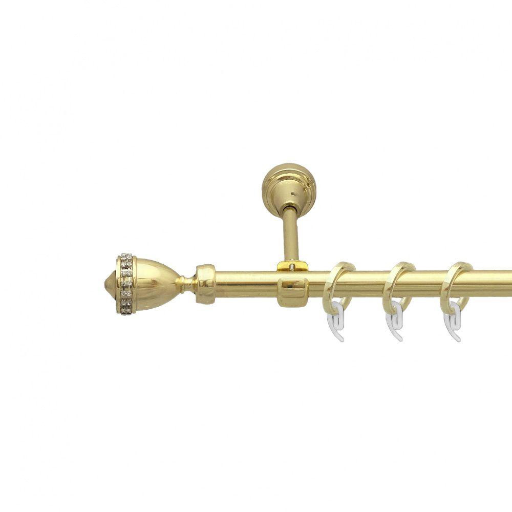 Карниз Orvit Етернія металевий однорядний відкритий гладка труба кільце фасонне металеве  Золото 16 мм 240 см Львов - изображение 1