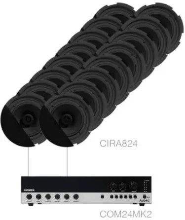 Колонка Zestaw nagłośnienia - Audac CANTO8.16P/B 16 x CIRA824 + COM24MK2 Black Киев